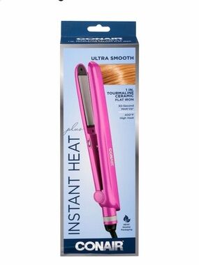 Conair Pink 1" Tourmaline Ceramic Flat Iron - Instant Heat(66)